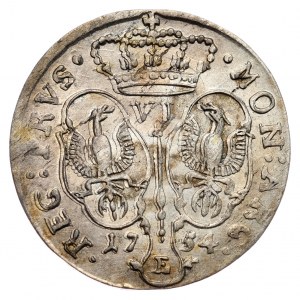 Preußen, Friedrich II., Sechspfennig 1754 E, Königsberg