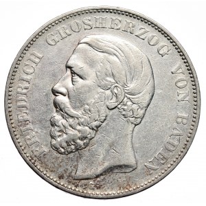 Deutschland, Baden, Friedrich I., 5 Mark 1875 G