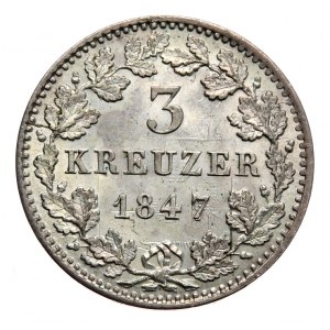Niemcy, Bawaria, 3 krajcary 1848
