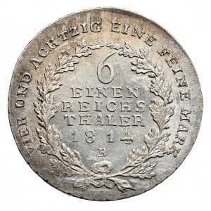 Niemcy, Prusy, Fryderyk Wilhelm III, 1/6 talara 1814, B, Wrocław