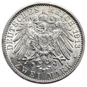 Deutschland, Preußen, 2 Mark 1913 A, Berlin, 25 Jahre der Herrschaft Wilhelms II.