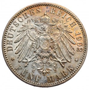 Niemcy, Saksonia, 5 marek pośmiertne 1902 E, Muldenhütten