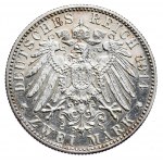 Niemcy, Wirtembergia, Wilhelm II, 2 marki 1914 F, Stuttgart, stempel lustrzany