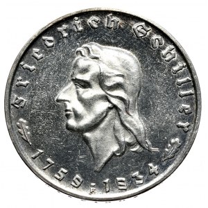 Germany, 2 marks 1934 F, Schiller, mirror stamp