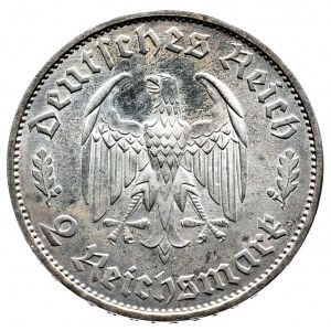 Deutschland, 2 Mark 1934 F, Schiller, Spiegelmarke