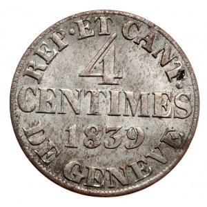 Szwajcaria, 4 centimes 1839, Genewa