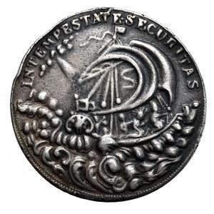 Węgry, medalik podróżny, św. Jerzy, srebro