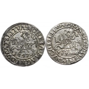 Zygmunt II August, zestaw 2 półgroszy 1547 i 1558, Wilno