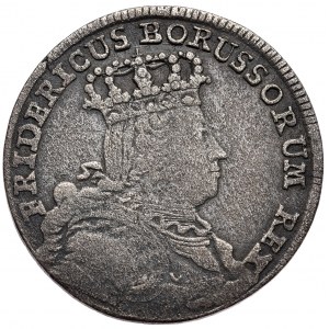 Fryderyk II, szóstak 1755 B, Wrocław, naśladownictwo pruskie szóstaka koronnego Augusta III