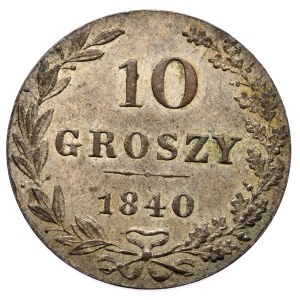 Zabór rosyjski, Mikołaj I, 10 groszy 1840 MW, Warszawa