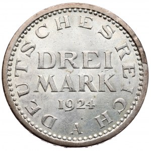 Niemcy, 3 marki 1924 A, Berlin