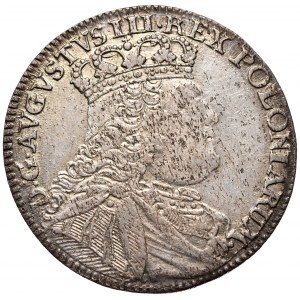 August III, ort 1754 EC, Lipsk, litera L na ramieniu