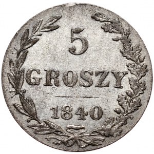 Zabór rosyjski, Mikołaj I, 5 groszy 1840 MW