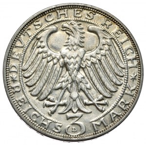 Niemcy, Republika Weimarska, 3 marki 1928 D, Durer