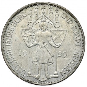 Deutschland, Weimarer Republik, 3 Mark 1929 E, Muldenhütten, 1000-jähriges Jubiläum von Meissen