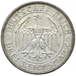 Niemcy, Republika Weimarska, 3 marki 1929 E, Muldenhütten, 1000-lecie Miśni