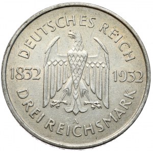 Niemcy, Republika Weimarska, 3 marki 1932 A, Berlin, Goethe