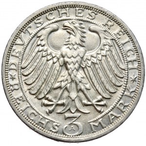 Niemcy, Republika Weimarska, 3 marki 1928 A, Berlin, 900 lat biskustwa w Naumburgu