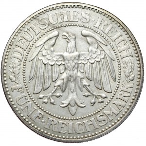 Deutschland, Weimarer Republik, 5 Mark 1927 E, Muldenhütten, Eiche