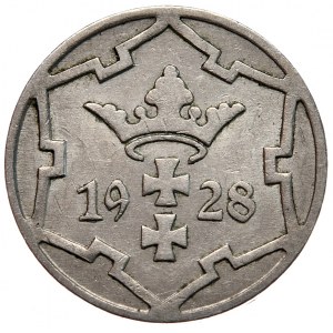 Wolne Miasto Gdańsk, 5 fenigów 1928, rzadszy rocznik
