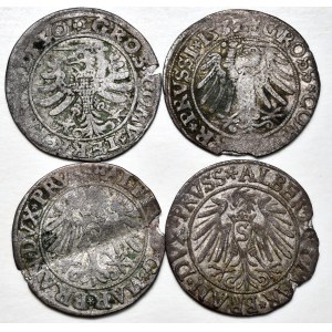 Zestaw 2x grosz 1530 i 1532, Toruń; 2x grosz 1535 i 1539, Królewiec - razem 4 sztuki