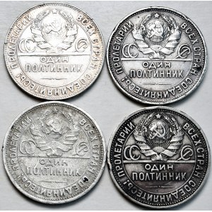 ZSRR, zestaw 4 monet 50 kopiejkowych 1924-1926