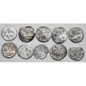 Zestaw 9 denarów litewskich Aleksandra i 1 szt. Zygmunta Augusta
