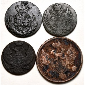 Zestaw 4 monet miedzianych 1812-1840