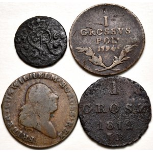 Zestaw 4 monet miedzianych 1768-1812