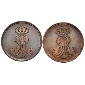 Niemcy, Hannover, 2 x 2 fenigi 1845 i 1846 B