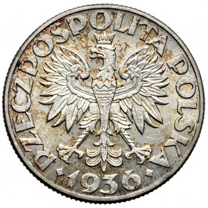 II Rzeczpospolita, 2 Zloty 1936, Segelschiff