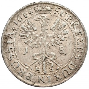 Prusy (księstwo), Fryderyk Wilhelm, ort 1684 HS, Królewiec, PR.EL:, łapy orła proste
