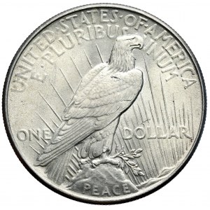 USA, dolar 1925, Filadelfia, typ Peace, nieco rzadszy rocznik
