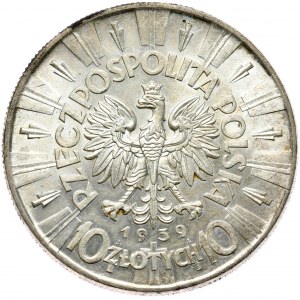 II Rzeczpospolita, 10 złotych 1939 Piłsudski