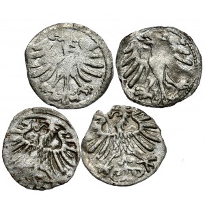 Zestaw 4 denarów litewskich Aleksandra i Zygmunta Augusta