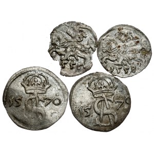Zestaw 4 monet - denary i dwudenary z lat 1555-1570
