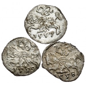 Zestaw 3 denarów litewskich 1557, 1558 i 1559