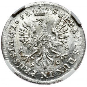 Prusy, Fryderyk III, ort 1698 SD, mniejsze popiersie