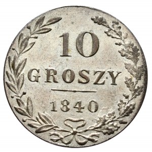 Russische Teilung, Nikolaus I., 10 groszy 1840 MW, Warschau