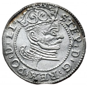 Stefan Batory, penny 1582, Riga, date separated