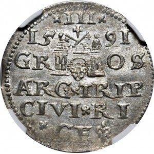 Sigismund III. Vasa, Trojak 1591 Riga