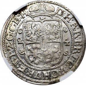 Ducal Prussia, George Wilhelm, ort 1624, Königsberg, error punctures on reverse side