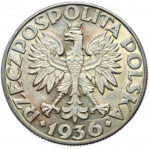 Zweite Polnische Republik, 5 Zloty 1936, Segelschiff