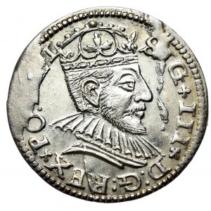 Zygmunt III Waza, trojak 1590 Ryga, mała głowa