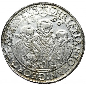 Deutschland, Sachsen, Krystian II, Johann Georg und Augustus, Taler 1596, Dresden