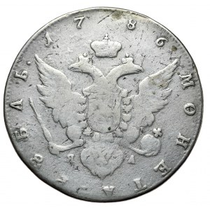 Russia, Catherine II, ruble 1786 СПБ ЯА, St. Petersburg