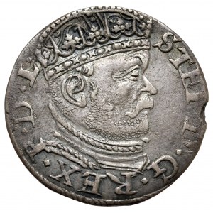 Stefan Batory, trojak 1586, Ryga, duża głowa