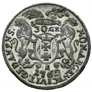 August III, zloty (30 groszy) 1762, Gdańsk