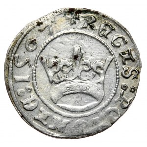 Sigismund I. der Alte, halber Pfennig 1507, Krakau, interessante Nummer 5 im Datum, SCHÖN