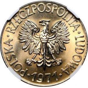 PRL, 10 zloty 1971, Tadeusz Kosciuszko, NGC MS66